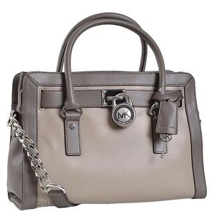 Michael Kors East West Hamilton Two tone satchel